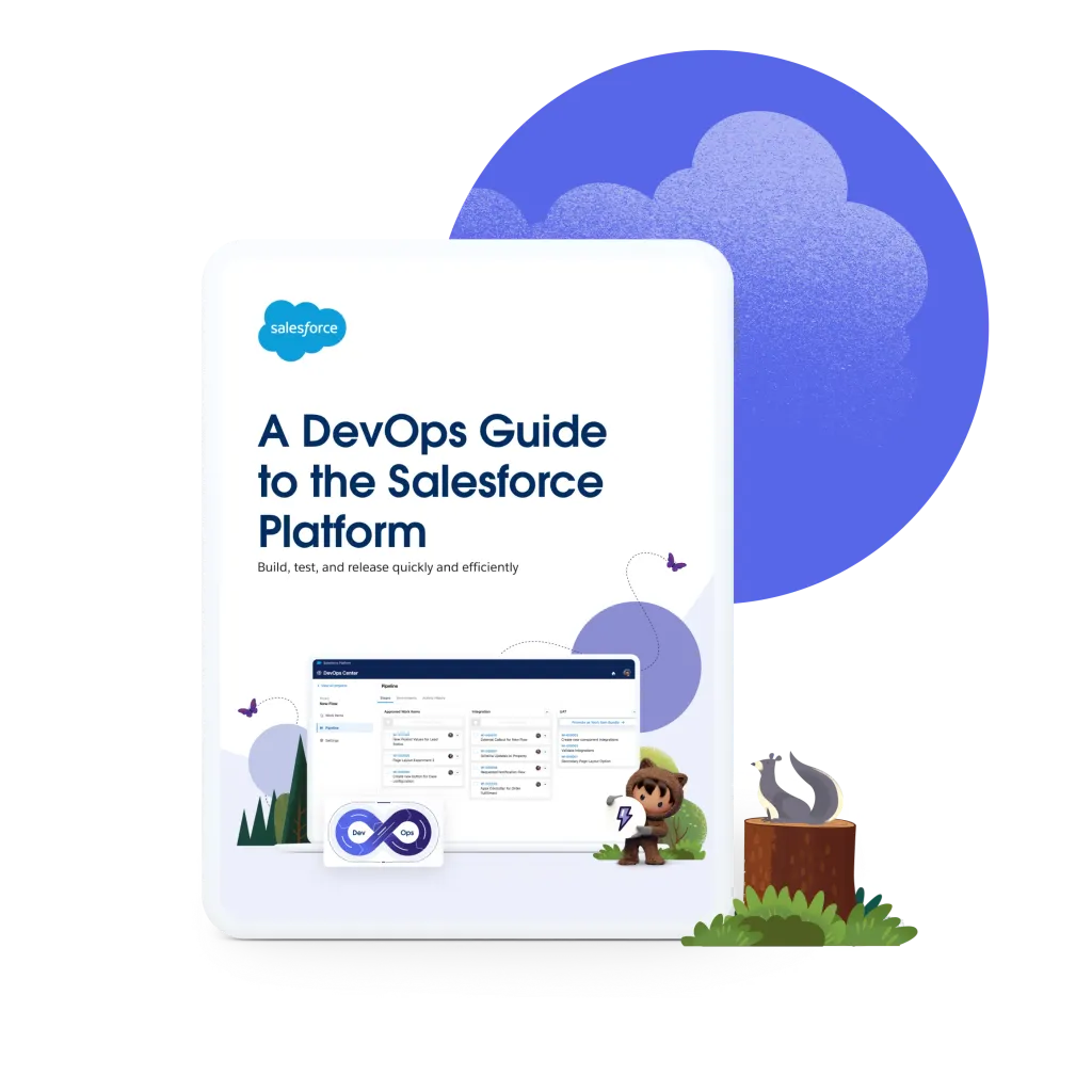 Astro standing in front of screen that reads A DevOps Guide to the Salesforce Platform.