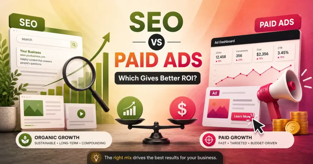 SEO vs paid ads for small business