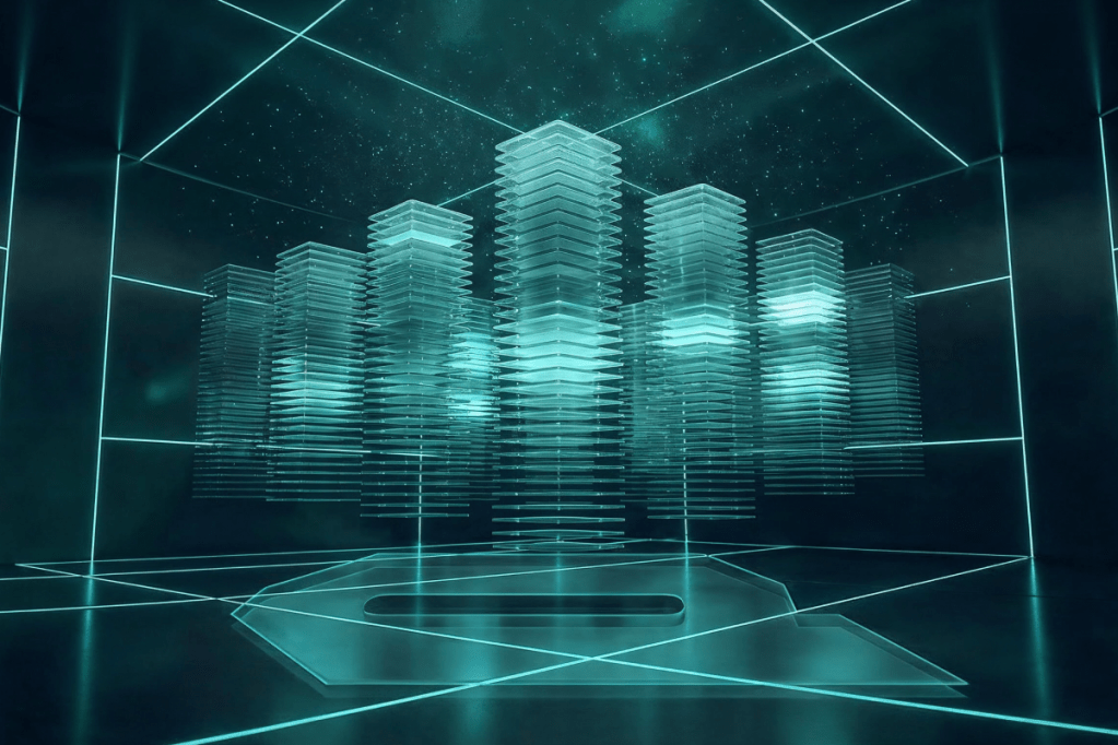 illustration of single pane squares stacked on top of each other